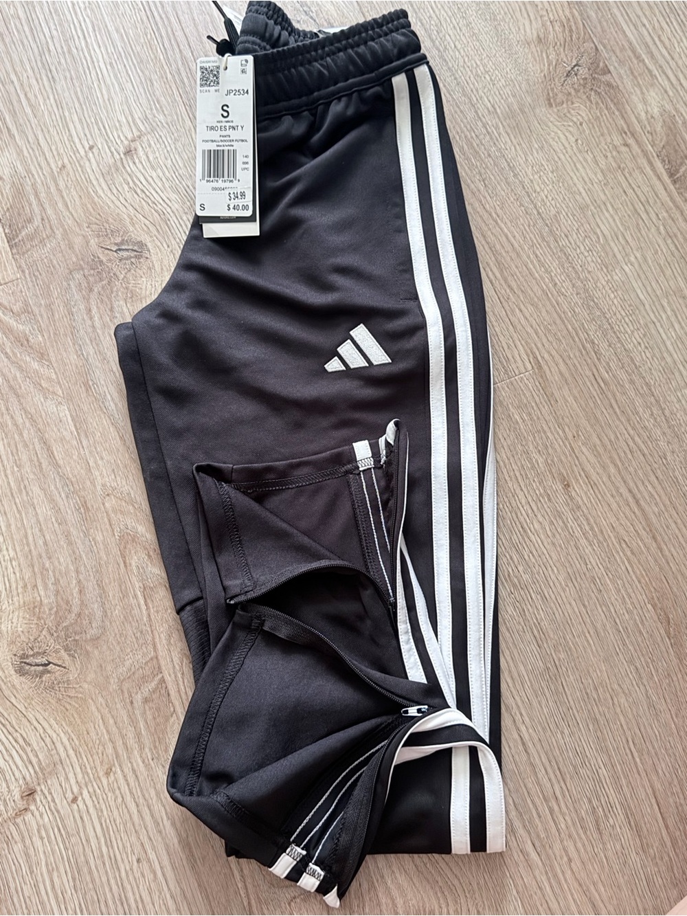 adidas Black Track Pants with White 3-Stripes